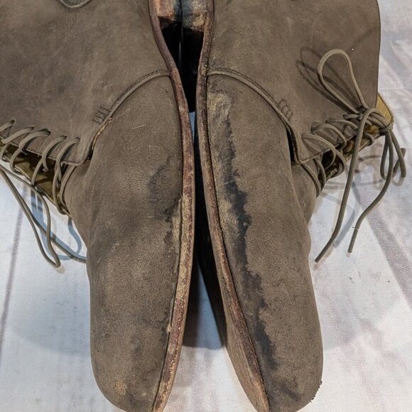 Nisolo Men's Khaki Green Suede Lace Up Everyday Chukka Boot Size 9.5 - Picture 6 of 9